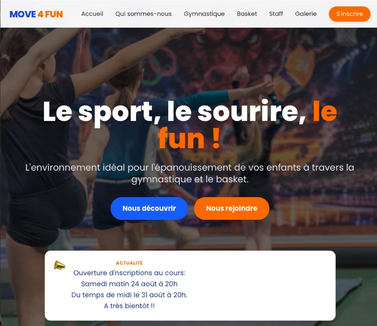 Aperçu du site Move 4 fun